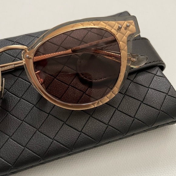 Bottega Veneta BV0117S 006 Gold orange Metal Frame 48-21-145 sunglasses cat eye main image 4